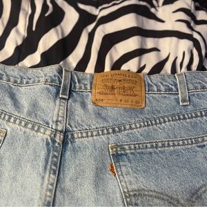 VINTAGE ORANGE TAB JEAN SHORTS!!!